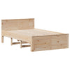 Seng med bokhylle uten madrass 135x190 cm heltre furu