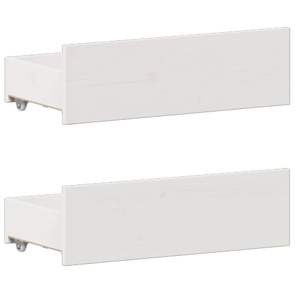 Seng med bokhylle uten madrass hvit 135x190 cm heltre furu