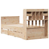 Seng med bokhylle uten madrass 90x190 cm heltre furu
