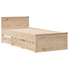 Seng med bokhylle uten madrass 90x190 cm heltre furu