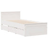 Seng med bokhylle uten madrass hvit 90x190 cm heltre furu