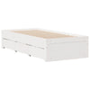 Seng med bokhylle uten madrass hvit 90x200 cm heltre furu