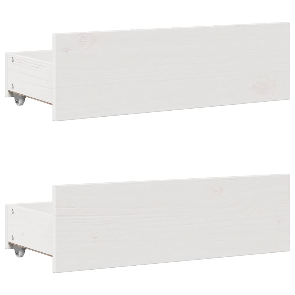 Seng med bokhylle uten madrass hvit 90x200 cm heltre furu