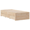 Seng med bokhylle uten madrass 90x190 cm heltre furu