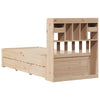 Seng med bokhylle uten madrass 90x190 cm heltre furu