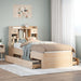 Seng med bokhylle uten madrass 75x190 cm heltre furu