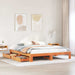 Sengeramme uten madrass voksbrun 200x200 cm heltre furu