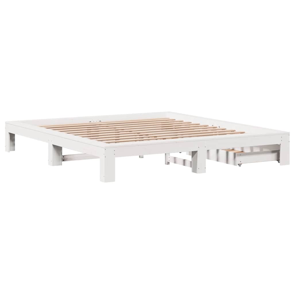 Sengeramme uten madrass hvit 180x200 cm heltre furu