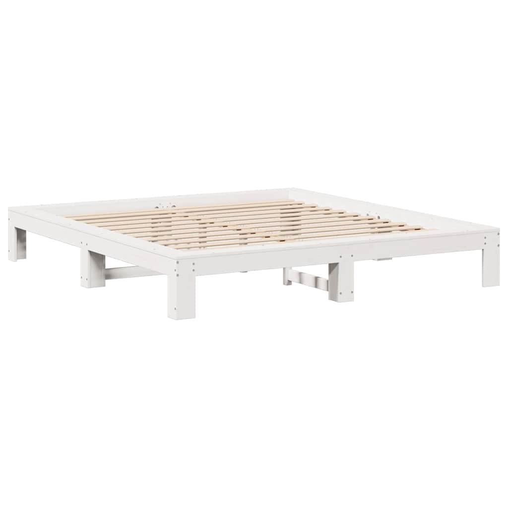 Sengeramme uten madrass hvit 140x190 cm heltre furu