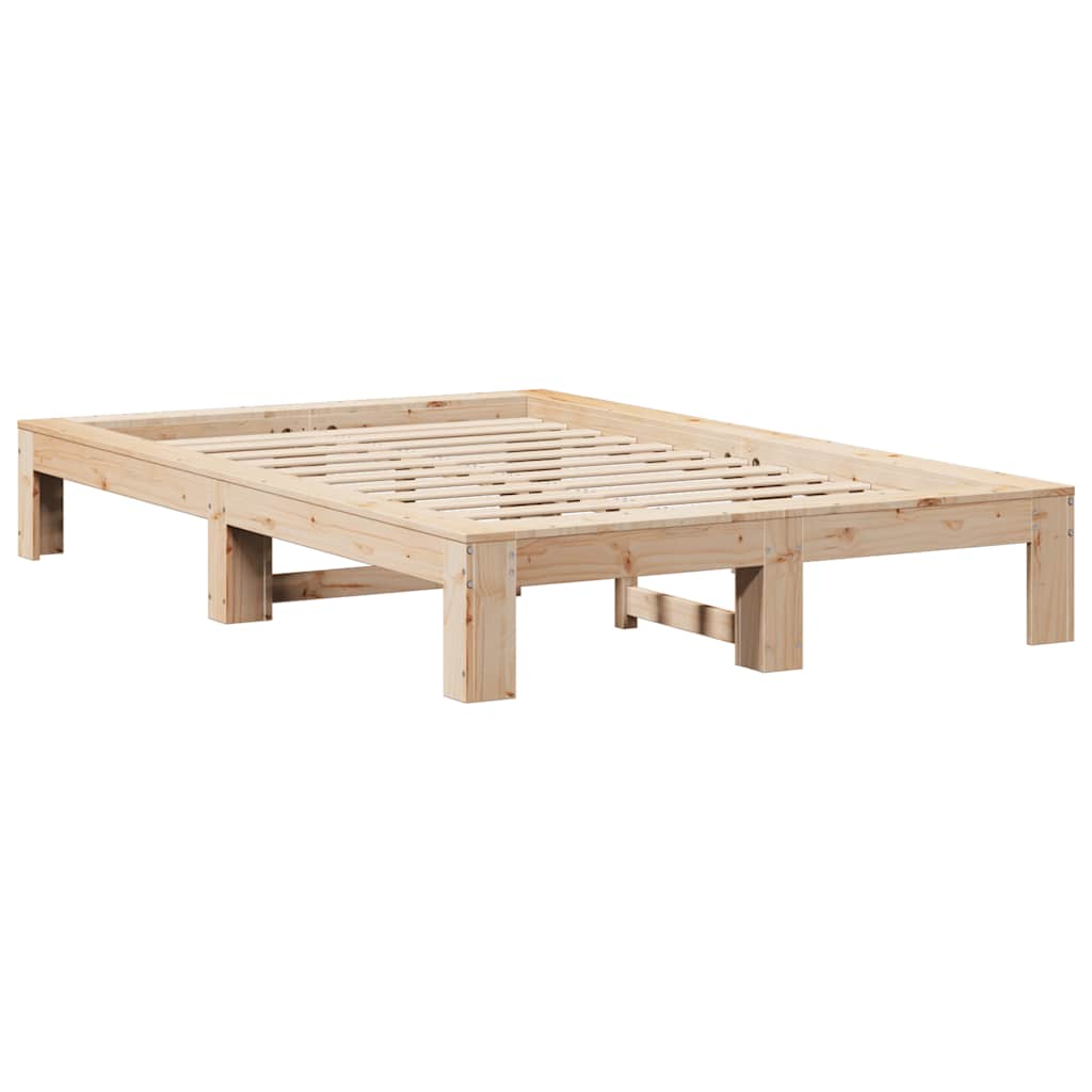 Sengeramme uten madrass hvit 135x190 cm heltre furu