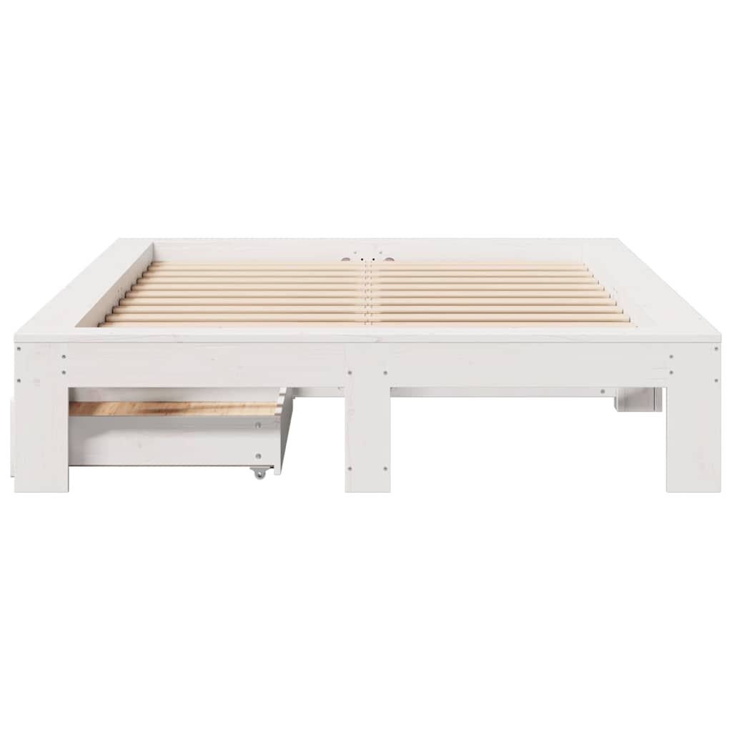 Sengeramme uten madrass hvit 120x190 cm heltre furu