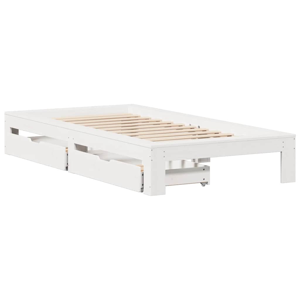 Sengeramme uten madrass hvit 75x190 cm heltre furu