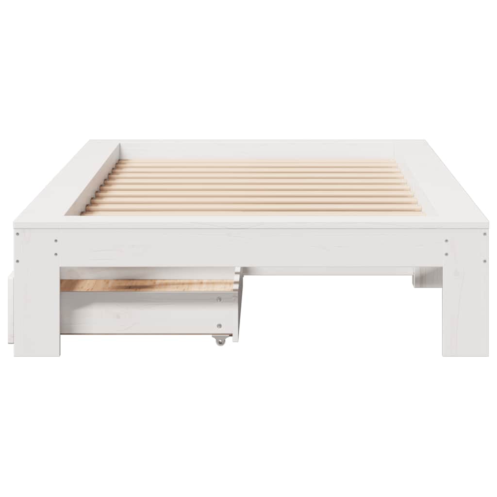 Sengeramme uten madrass hvit 75x190 cm heltre furu