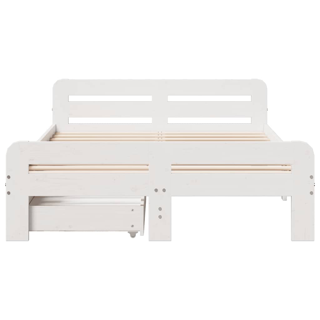 Sengeramme uten madrass hvit 135x190 cm heltre furu
