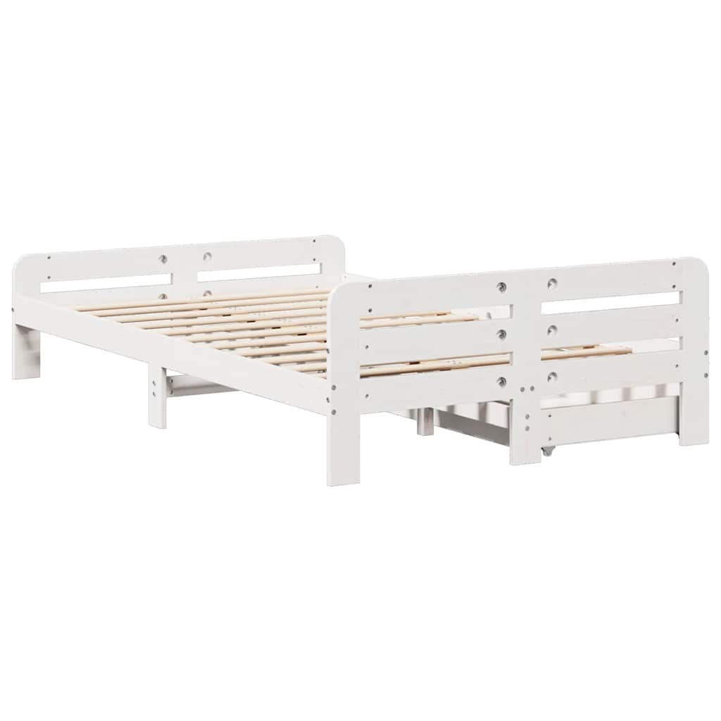 Sengeramme uten madrass hvit 135x190 cm heltre furu