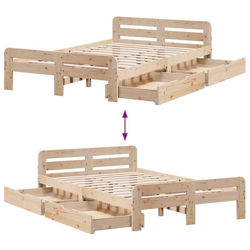 Sengeramme uten madrass 120x190 cm heltre furu
