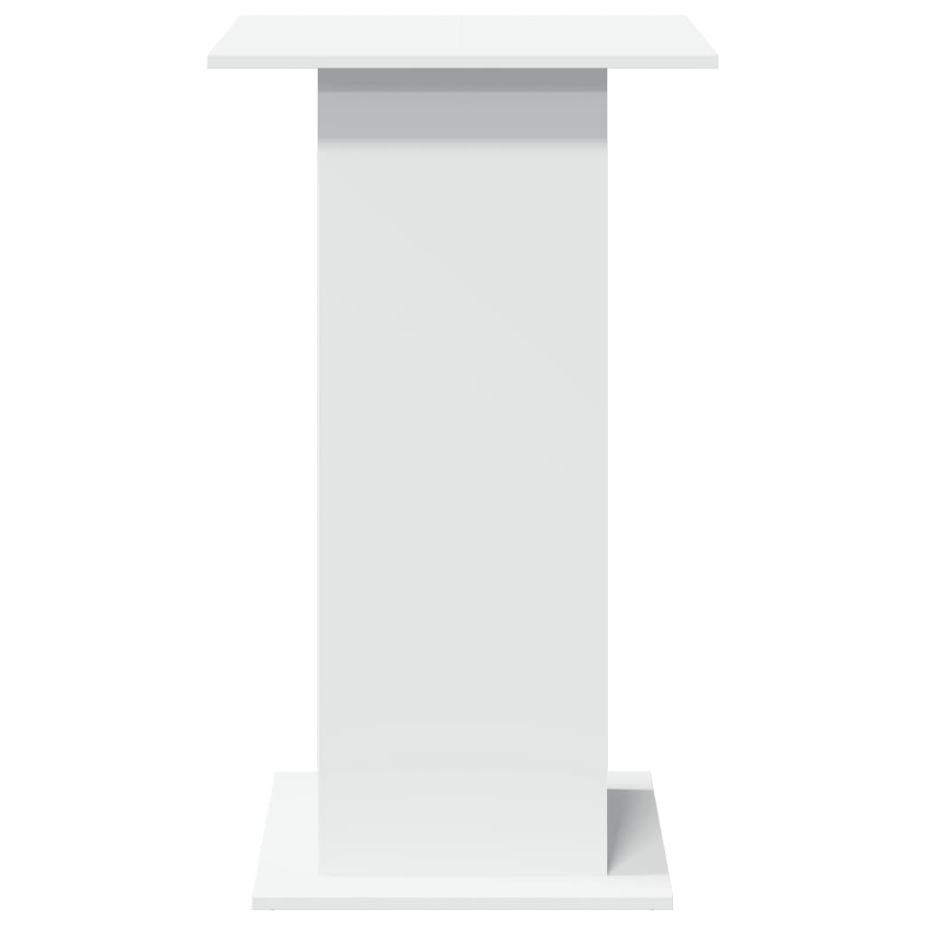 Barbord med oppbevaringsstativ hvit 60x60x102 cm konstruert tre