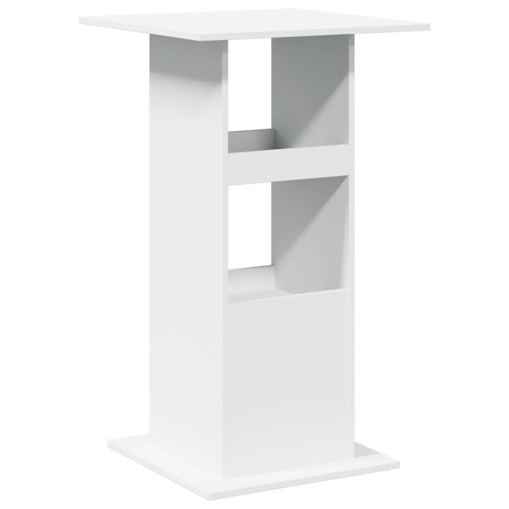 Barbord med oppbevaringsstativ hvit 60x60x102 cm konstruert tre
