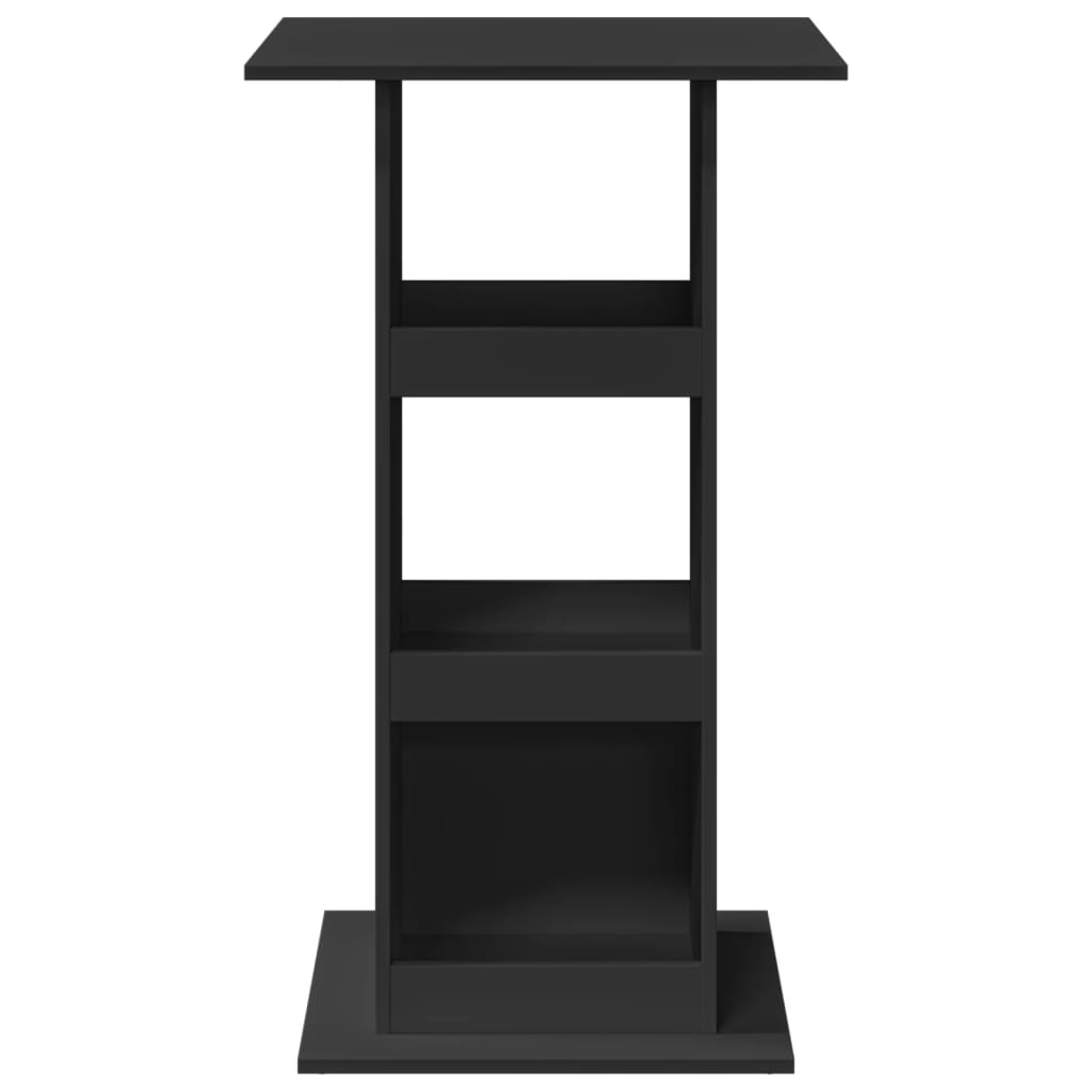 Barbord med oppbevaring svart 60x60x102 cm konstruert tre