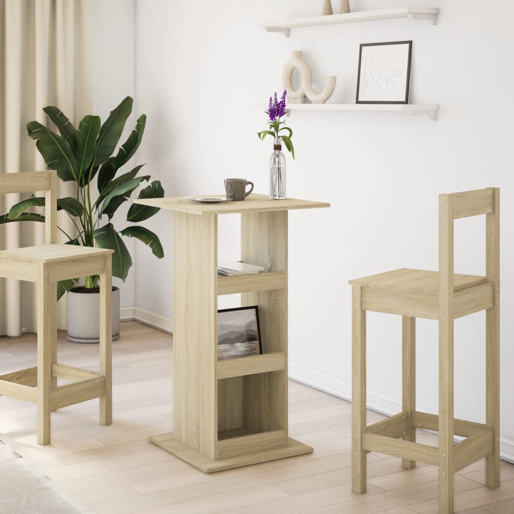 Barbord med oppbevaring sonoma eik 60x60x102 cm konstruert tre