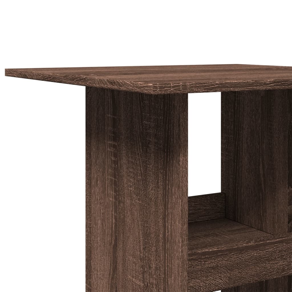 Barbord med oppbevaring brun eik 60x60x102 cm konstruert tre