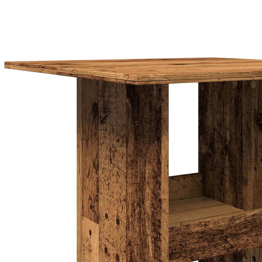 Barbord med oppbevaring gammelt tre 60x60x102 cm konstruert tre