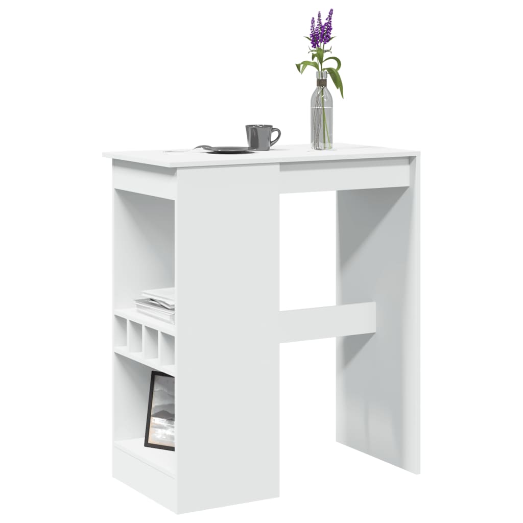 Barbord med stativer hvit 90x47,5x103,5 cm konstruert tre