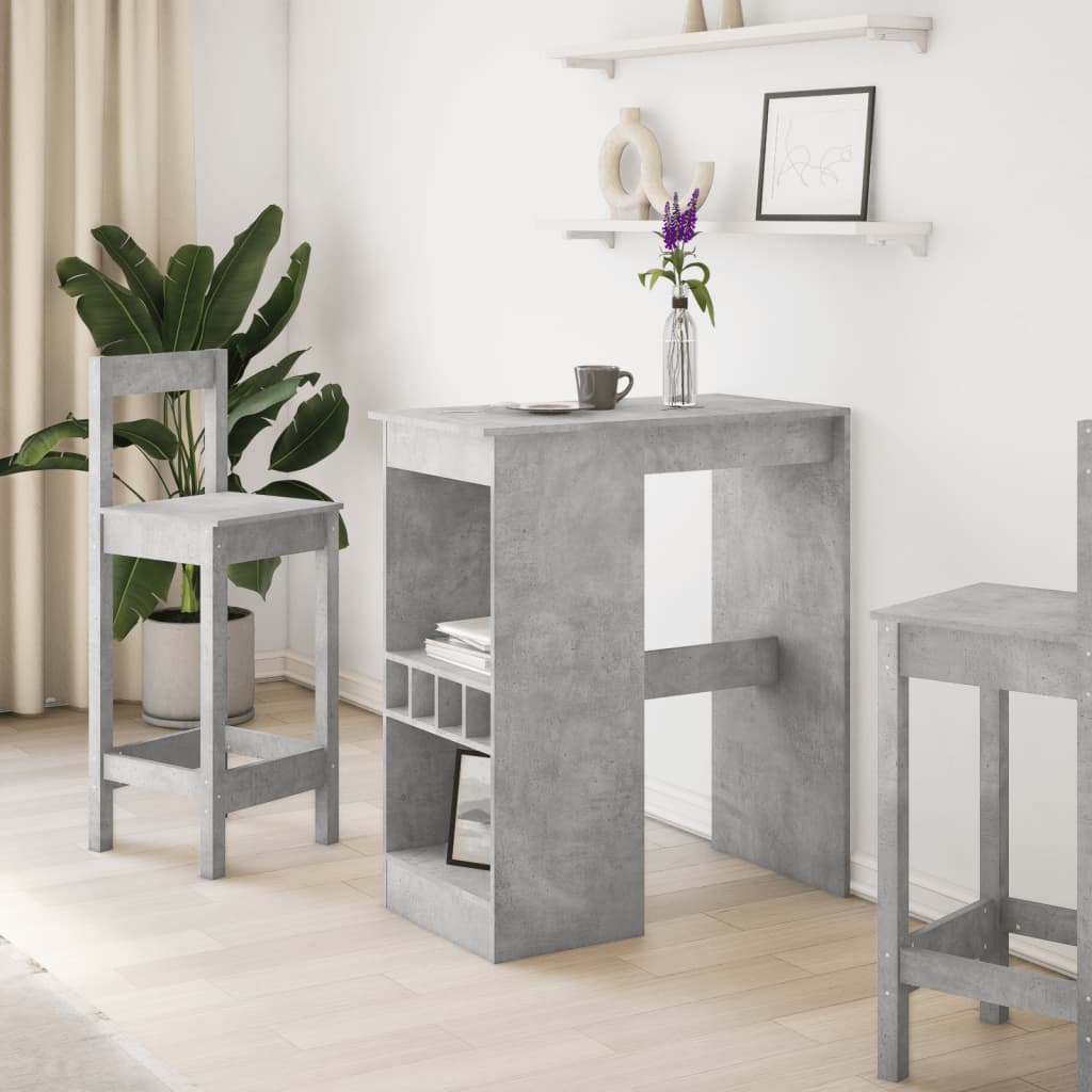 Barbord med stativer betonggrå 90x47,5x103,5 cm konstruert tre