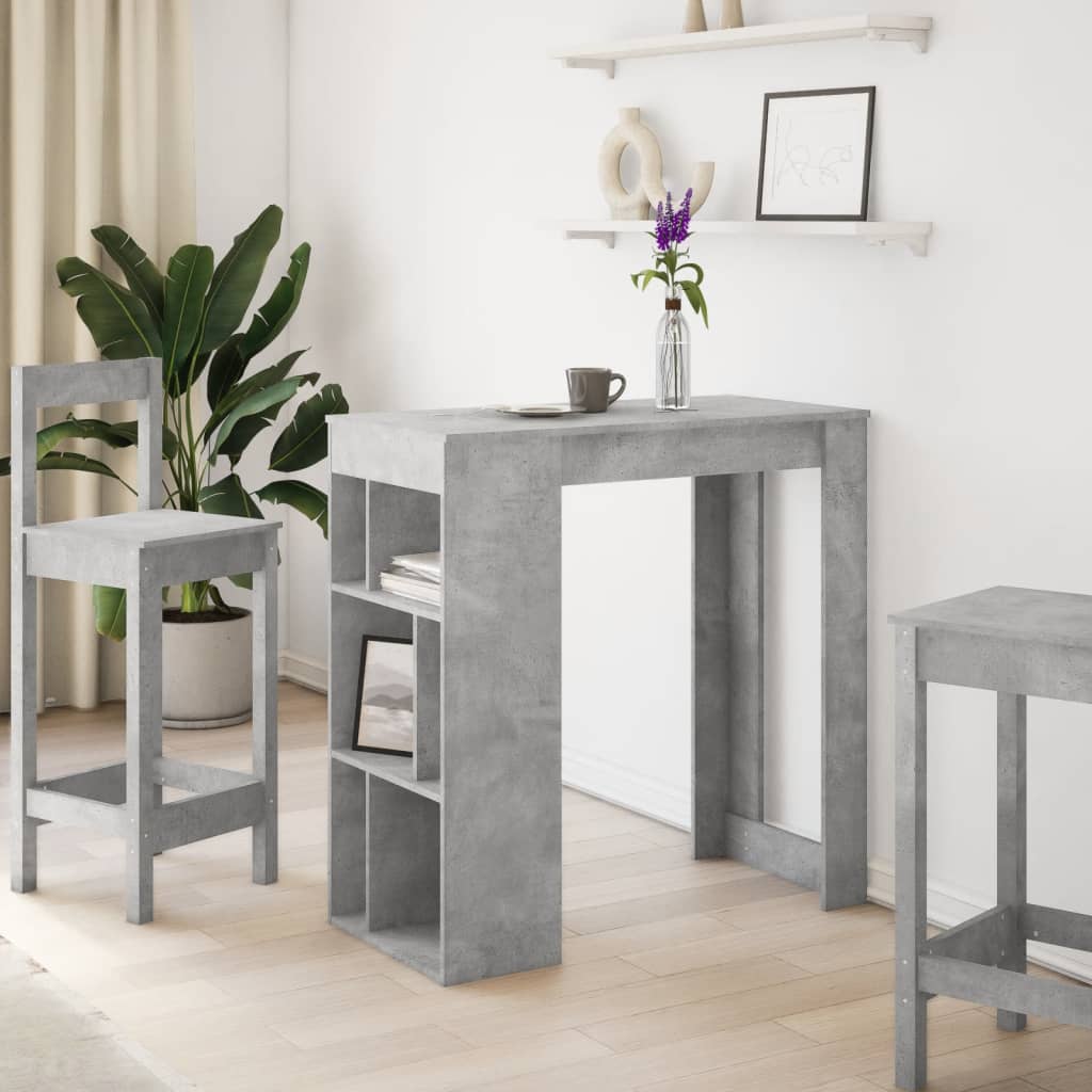 Barbord med stativer betonggrå 102x50x103,5 cm konstruert tre vidaXL