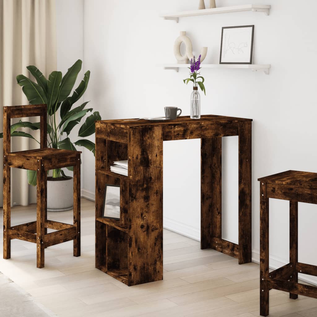 Barbord med stativer røkt eik 102x50x103,5 cm konstruert tre