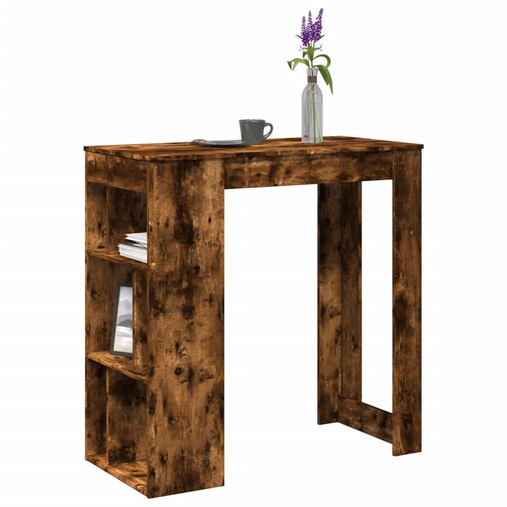 Barbord med stativer røkt eik 102x50x103,5 cm konstruert tre