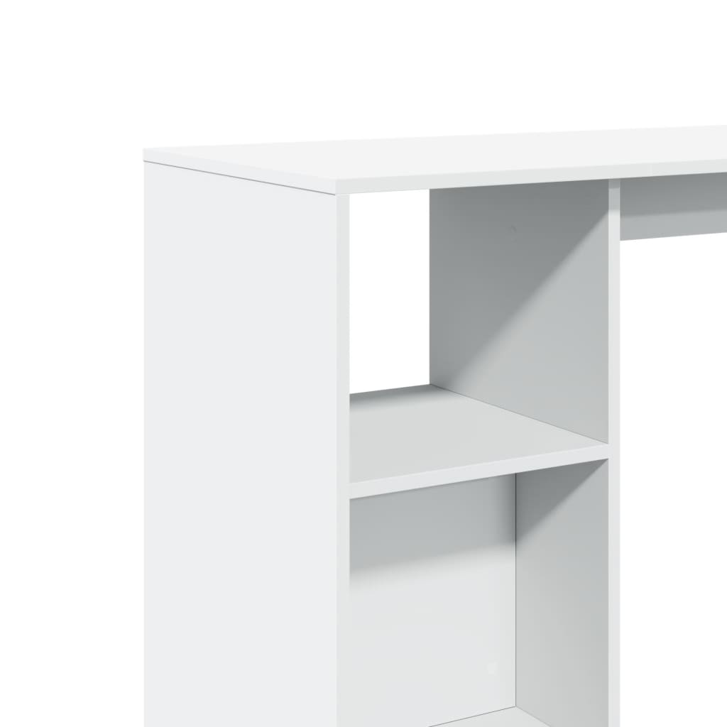 Barbord med hylle hvit 124x46x103,5 cm sponplate