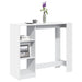 Barbord med hylle hvit 124x46x103,5 cm sponplate