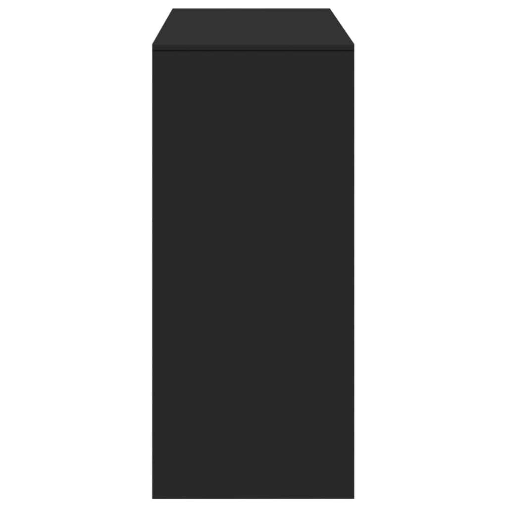 Barbord med hylle svart 124x46x103,5 cm konstruert tre