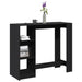 Barbord med hylle svart 124x46x103,5 cm konstruert tre