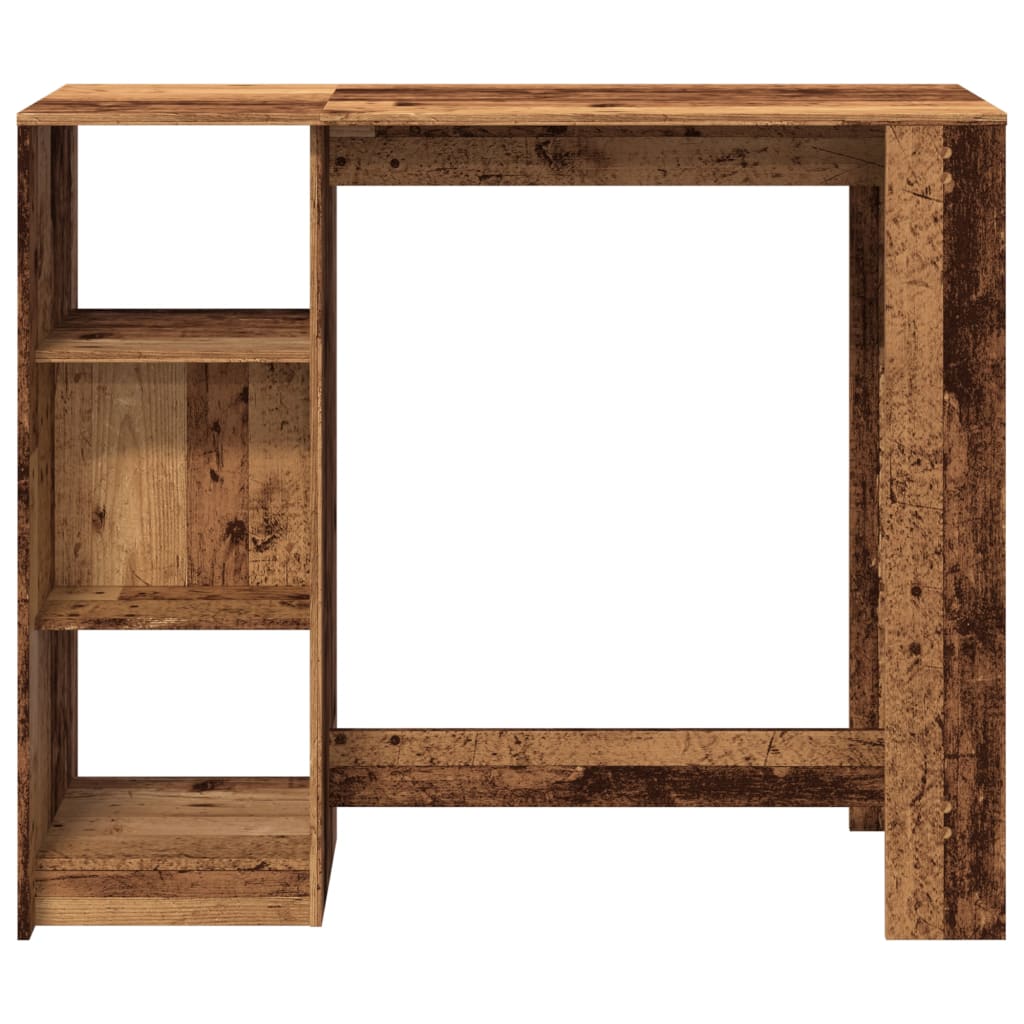 Barbord med hylle gammelt tre 124x46x103,5 cm konstruert tre