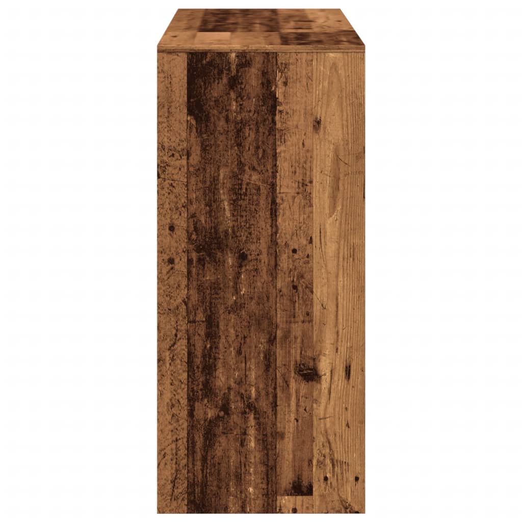 Barbord med hylle gammelt tre 124x46x103,5 cm konstruert tre