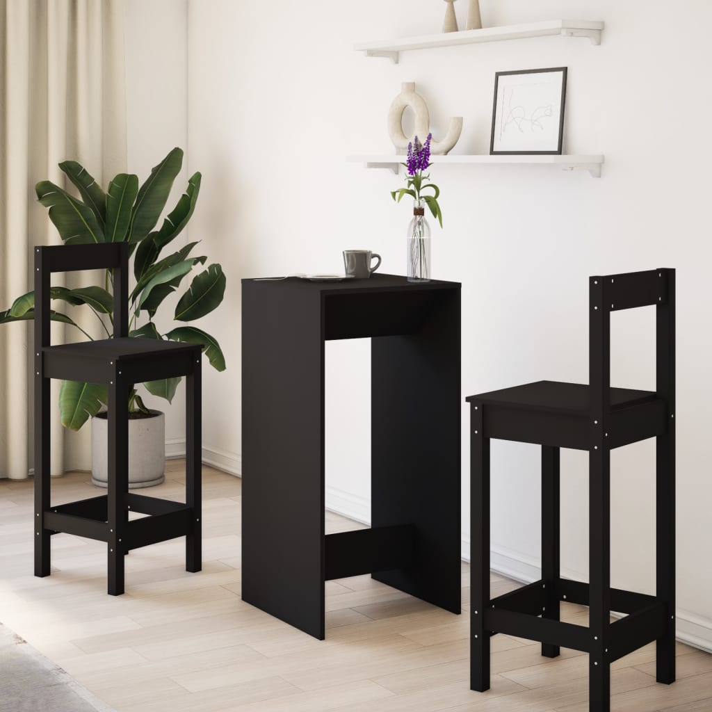 Barbord svart 51x50x103,5 cm konstruert tre