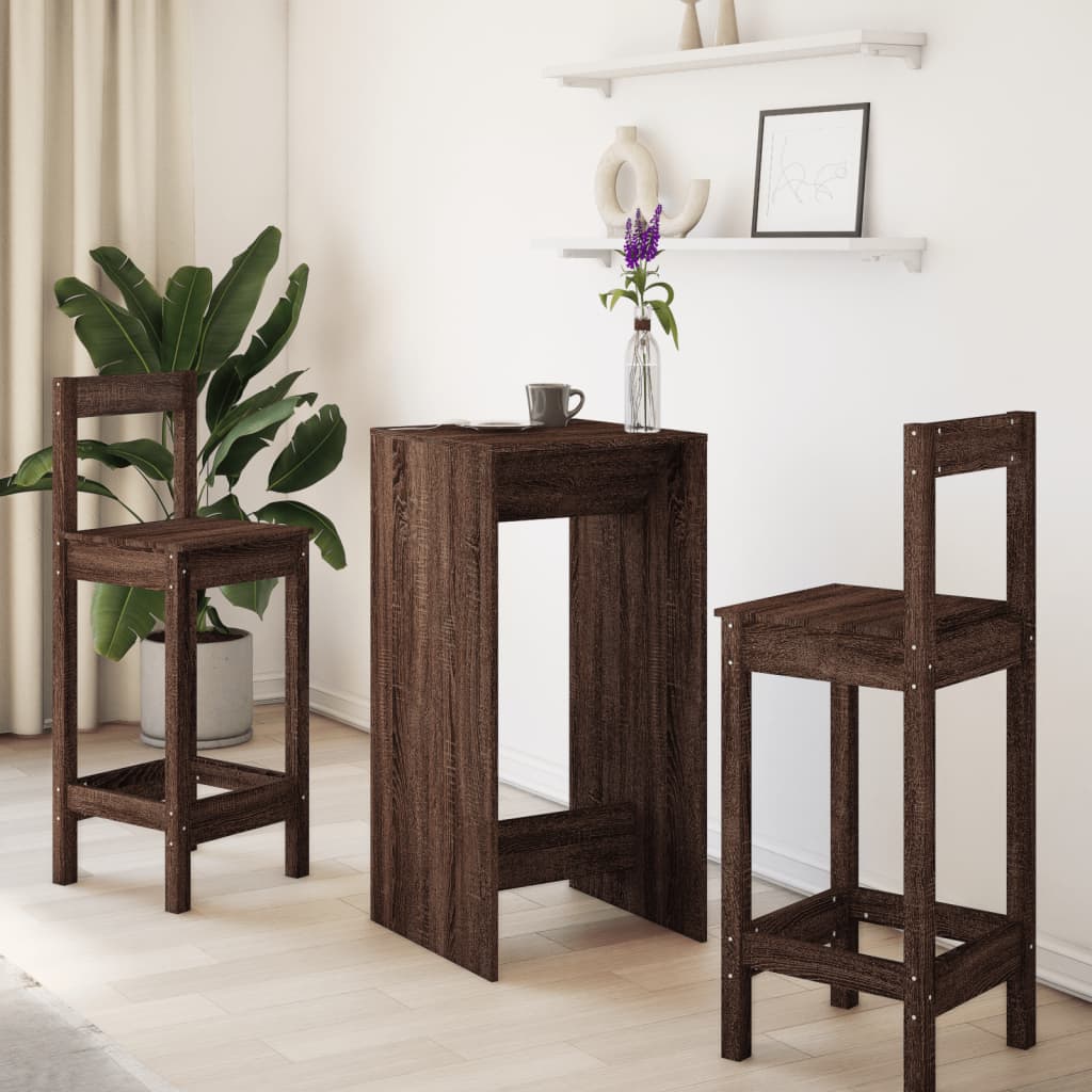 Barbord brun eik 51x50x103,5 cm konstruert tre