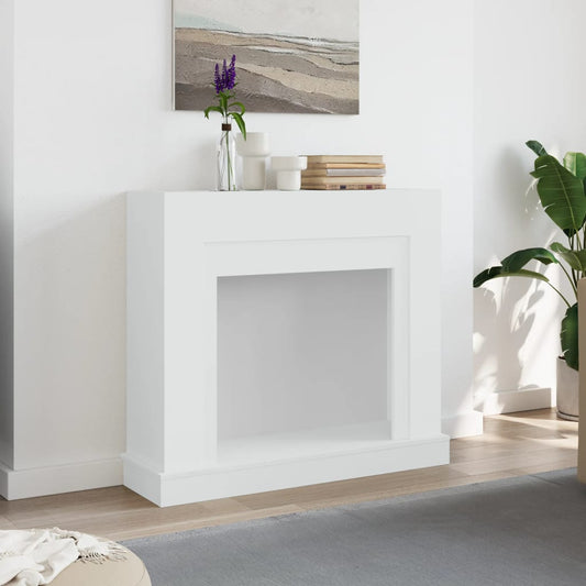 Peisramme hvit 100x30x87,5 cm konstruert tre
