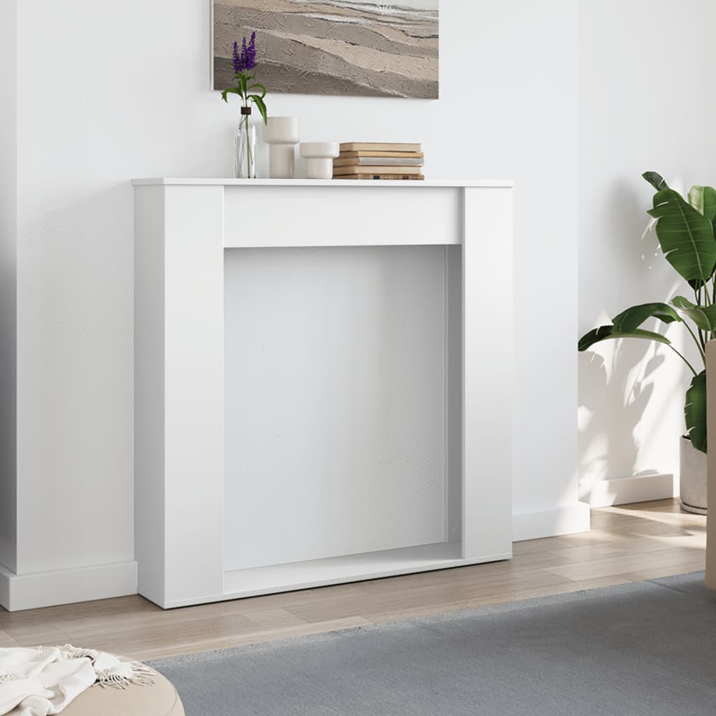 Peisramme hvit 100x20x100 cm konstruert tre