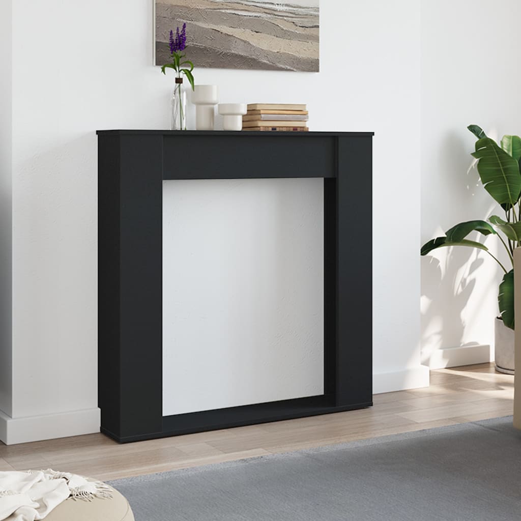 Peisramme svart 100x20x100 cm konstruert tre