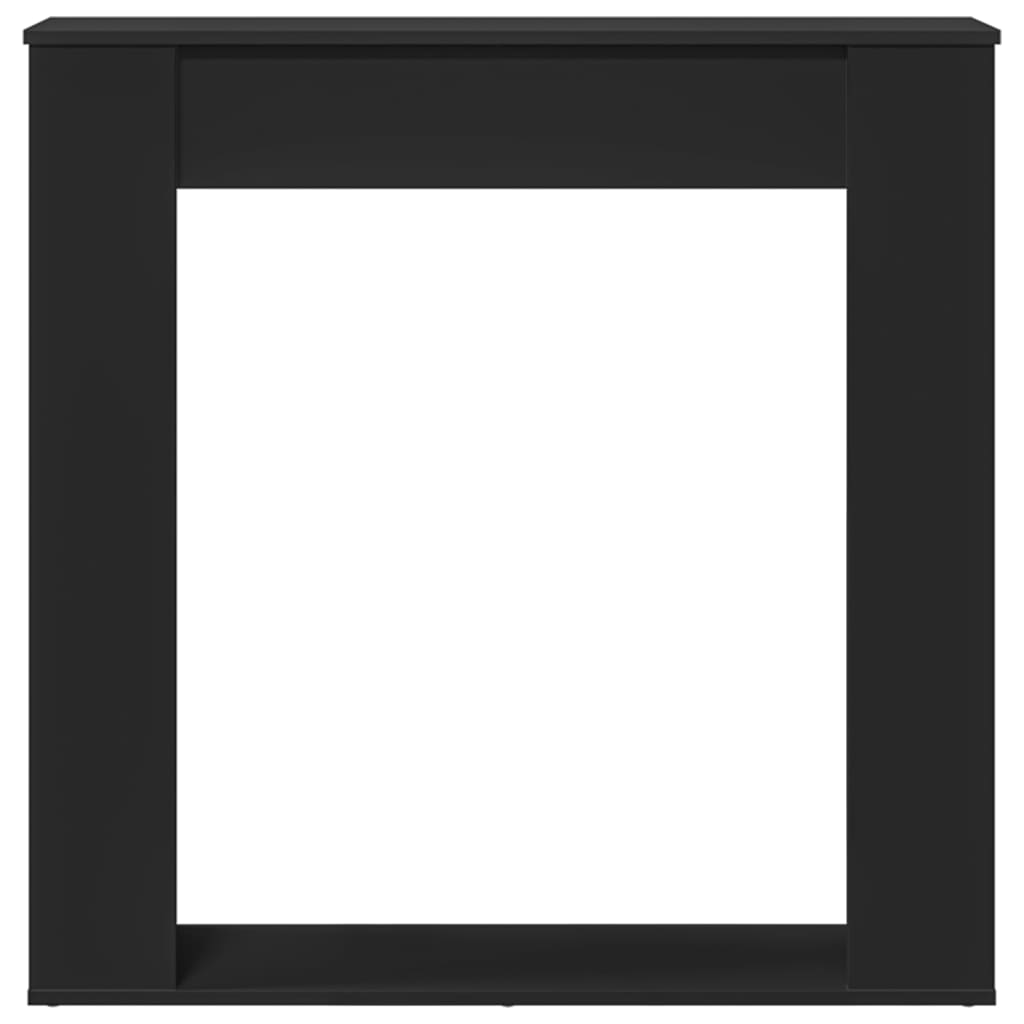 Peisramme svart 100x20x100 cm konstruert tre