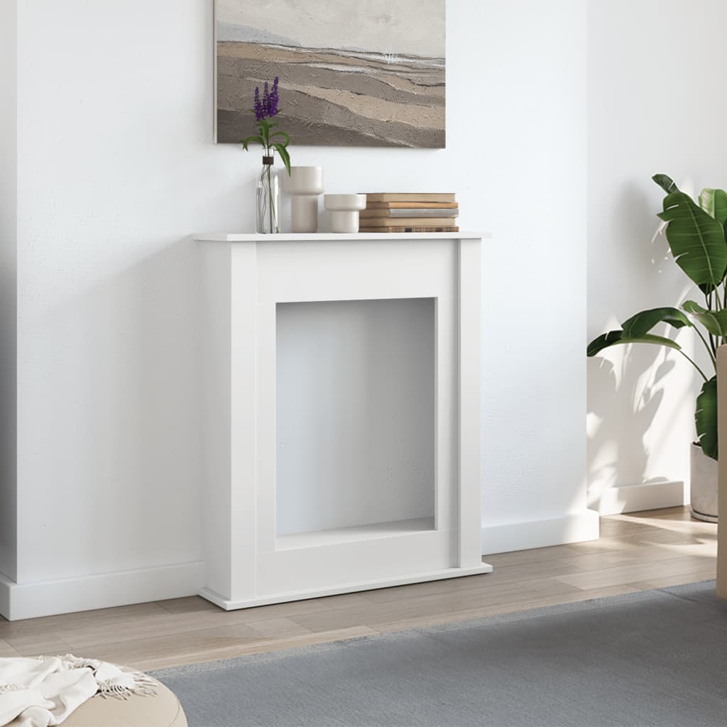 Peisramme hvit 75x20x87,5 cm konstruert tre