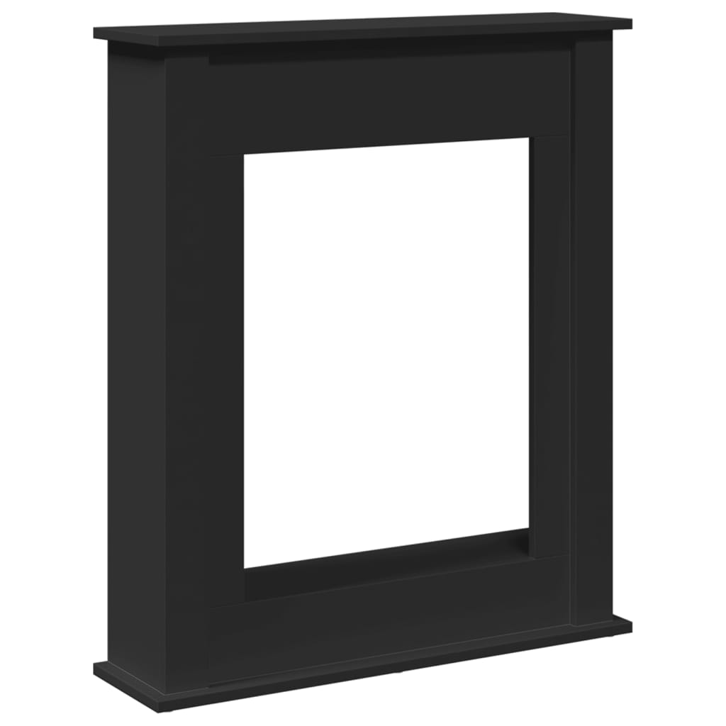 Peisramme svart 75x20x87,5 cm konstruert tre