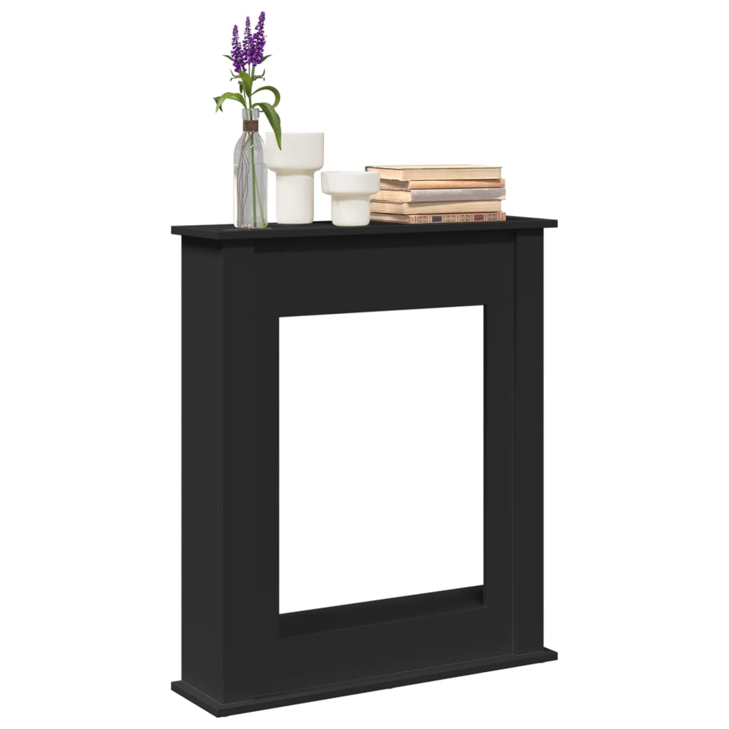 Peisramme svart 75x20x87,5 cm konstruert tre