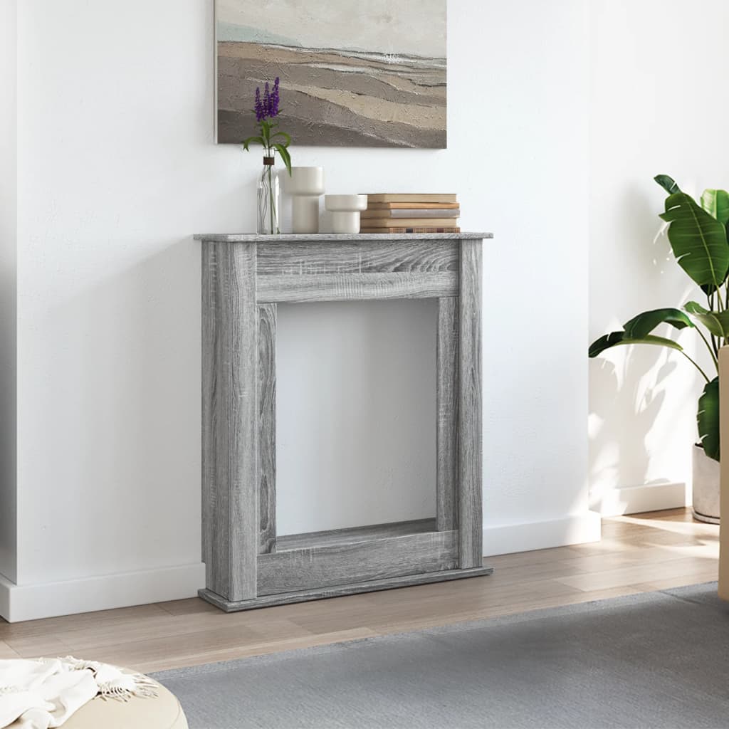 Peisramme grå sonoma 75x20x87,5 cm konstruert tre