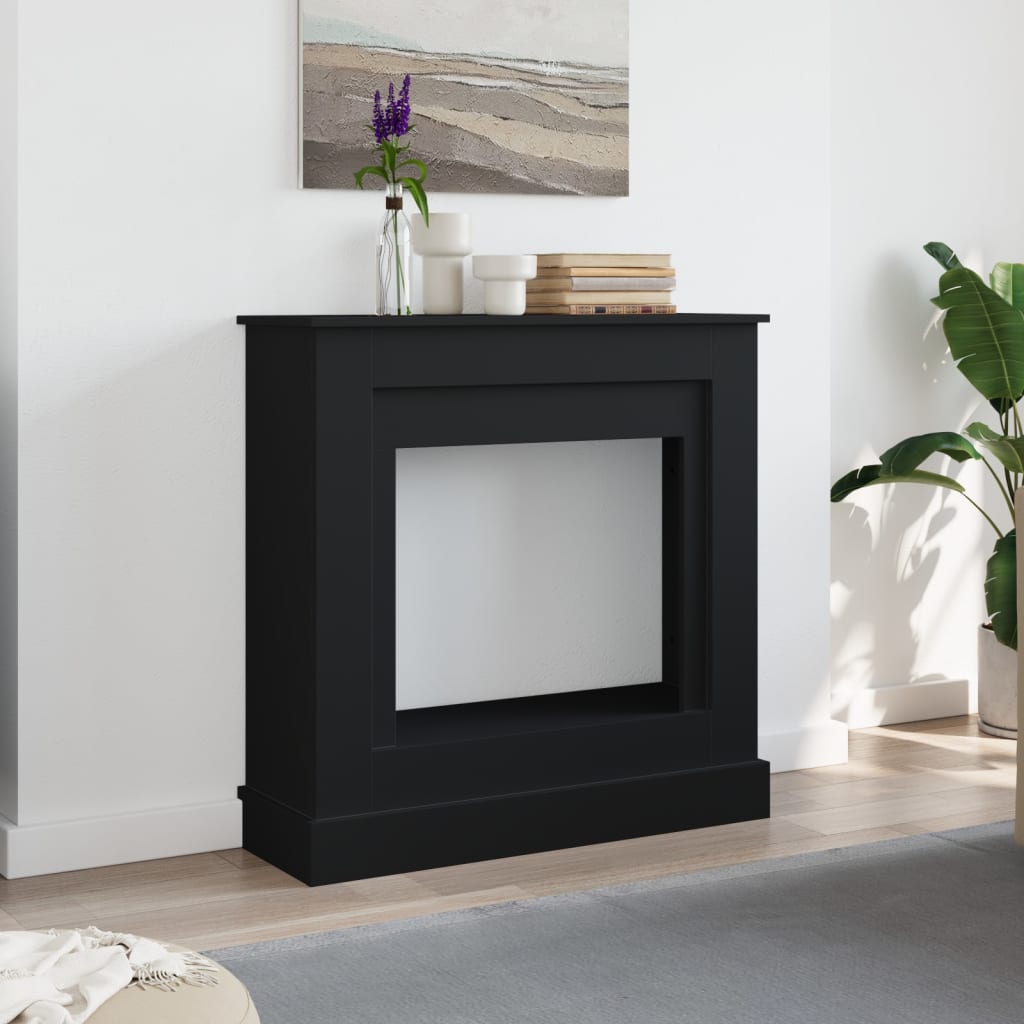 Peisramme svart 90x30x90 cm konstruert tre