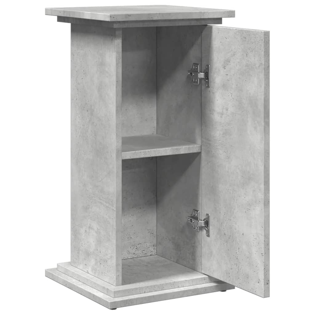 Pidestall med oppbevaring betonggrå 31x30x60 cm konstruert tre