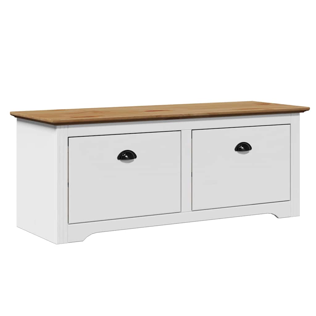 Gangbenk BODO hvit og brun 114x40x45 cm vidaXL